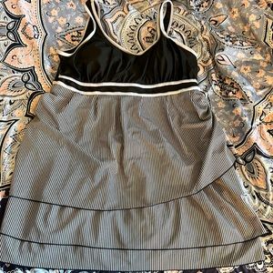 Black and White Plus Size Swim Dress